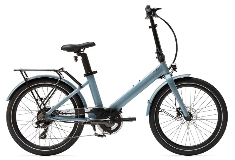 UTO Evening 24 Compact Step-Thru Semi-Folding Electric Bike Ocean Blue
